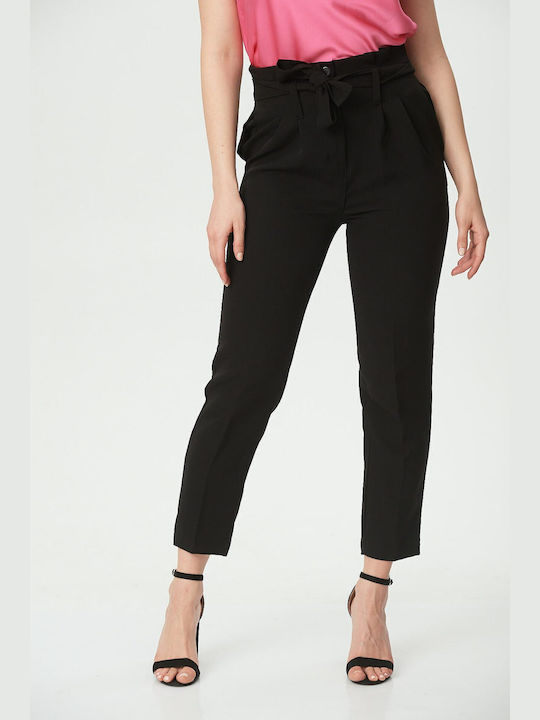 New Collection Damen Stoff Hose Black