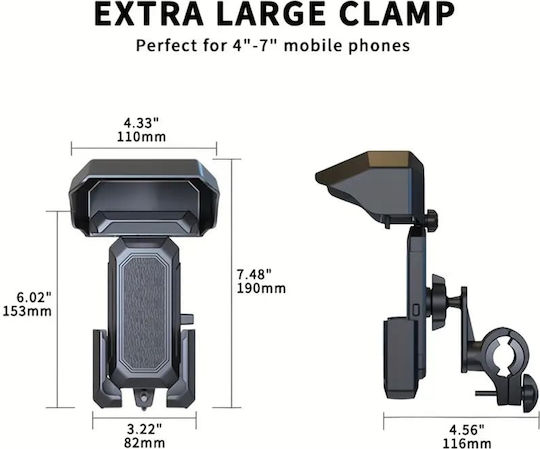 Yesido Bike Phone Holder C331 Rain Cover Non-slip Silicone Handlebar Clamp Black