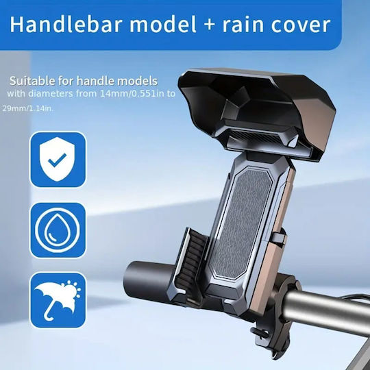 Yesido Bike Phone Holder C331 Rain Cover Non-slip Silicone Handlebar Clamp Black