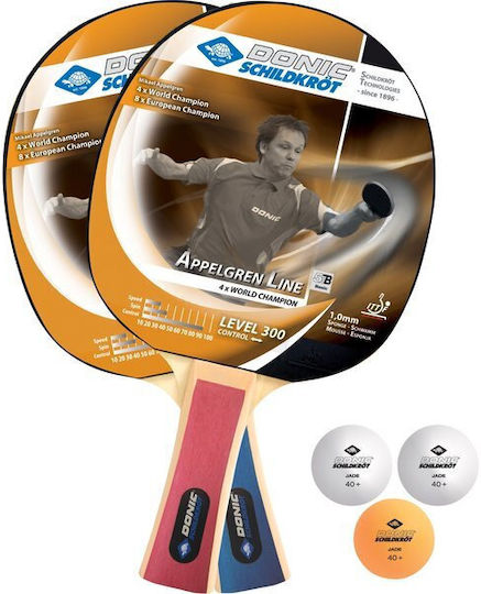 Donic Appelgren 300 788634 Ping Pong Racket Set for Beginner Players