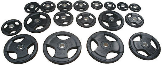 MDS Scheibenset Olympischen Typs Gummierte 1 x 20kg Φ50mm mit Griffen