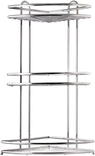 Kadax Corner Floor Bathroom Shelf Metallic Silver