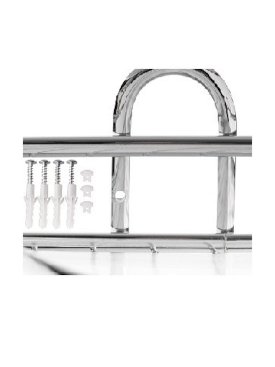 Kadax Corner Floor Bathroom Shelf Metallic Silver