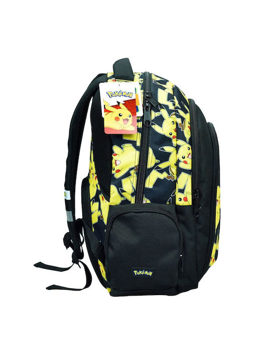 Gim Pokemon Pikachu School Bag Backpack Elementary, Elementary Multicolour with Water Bottle Holder 27Liters