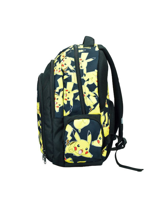 Gim Pokemon Pikachu School Bag Backpack Elementary, Elementary Multicolour with Water Bottle Holder 27Liters