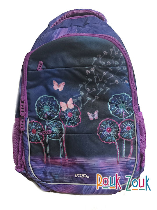 Polo Prize School Bag Backpack Junior High-High School Purple with Water Bottle Holder 30Liters 2024