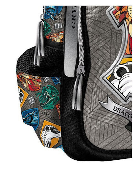 Graffiti Harry Potter Hogwarts 21x11x30cm - Hogwarts 21x11x30cm Schulranzen Rucksack Kindergarten Gray mit Flaschenhalter 30Liter