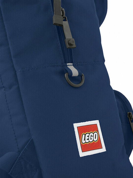 LEGO Brick School Bag Backpack Junior High-High School Blue with Water Bottle Holder 18Liters