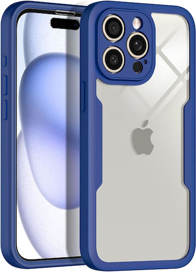 Techsuit ColorVerse 360 Full Cover Σιλικόνης Σετ με Τζαμάκι Μπλε (iPhone 15 Pro Max)