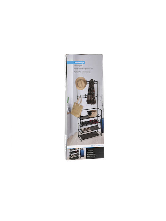 Hallway Furniture with Hanger and Shoe Rack Μαύρο 60x26x155cm