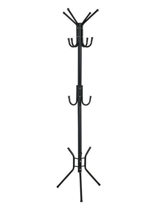 Woodwell Leroy Freestanding Coat Rack Metallic Μαύρος 38x38x176cm