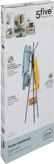 Metallic Coat Rack Black 40x40x175cm