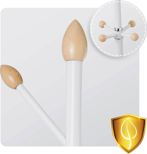 Metallic Coat Rack White Massido 178cm