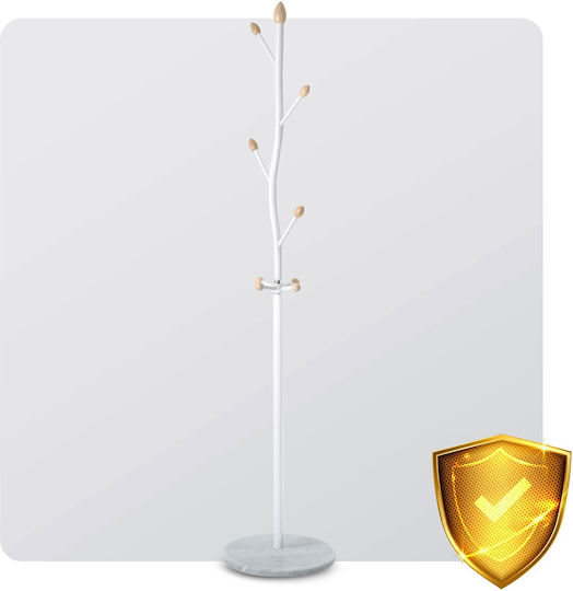 Metallic Coat Rack White Massido 178cm