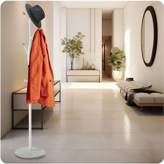 Metallic Coat Rack White Massido 178cm