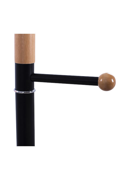 Freebox Metallic Coat Rack Black/ Beech 37x37x176cm