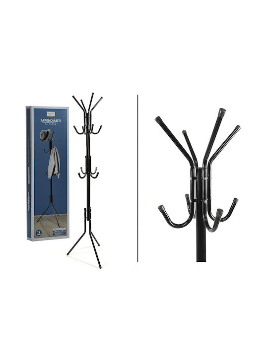 ArteLibre Metallic Coat Rack Black 50x50x172cm