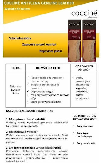 Coccine Δερμάτινοι Ανατομικοί Πάτοι Παπουτσιών 1032018/3536 2τμχ