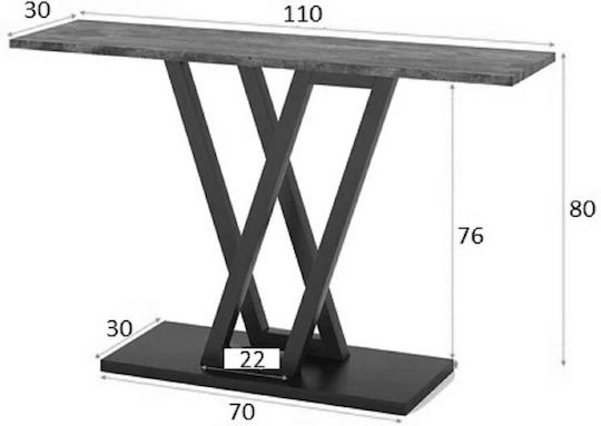 Wirmo Consolă Natural-black L110xL30xH80buc