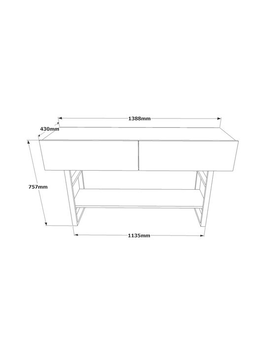 Viana Κονσόλα Ξύλινη Atlantic Pine/μαύρο Μ139xΠ43xΥ76εκ.