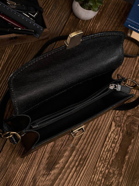 Leder Herrentasche Geldbörse Schwarz