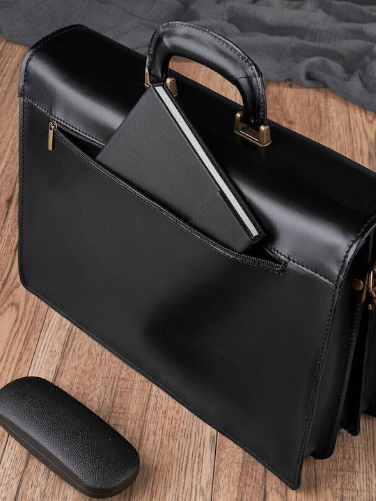 Leder Herrentasche Geldbörse Schwarz