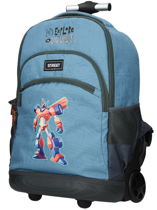 Street Robots School Bag Trolley Elementary, Elementary in Light Blue color