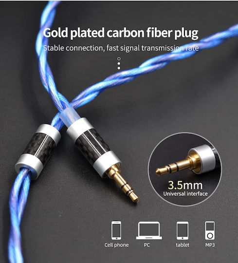 Kz Earphone Cable 498 Cores Occ Silver-Plated Cable