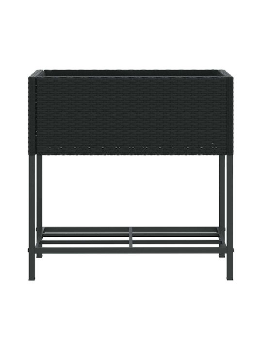 vidaXL Rafturi de grădină Set 2 Ghivece Plastice Black