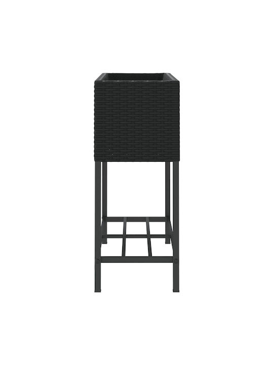 vidaXL Rafturi de grădină Set 2 Ghivece Plastice Black