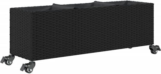 vidaXL Garden Set 3 Planters Plastic Black