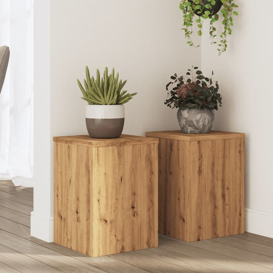 vidaXL Ανθοστήλες Ξύλινες Καφέ 25x25x35εκ. 2τμχ