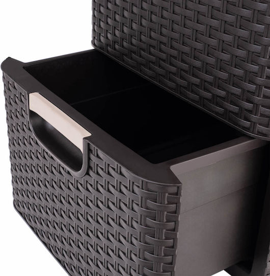Curver Пластмасова Чекмеджиера С 4 Позиции Кафява 33x38x79см
