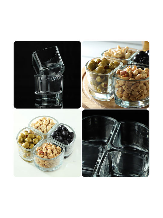 Kadax Dip-Schüssel Rund Glas Transparent 4Stück