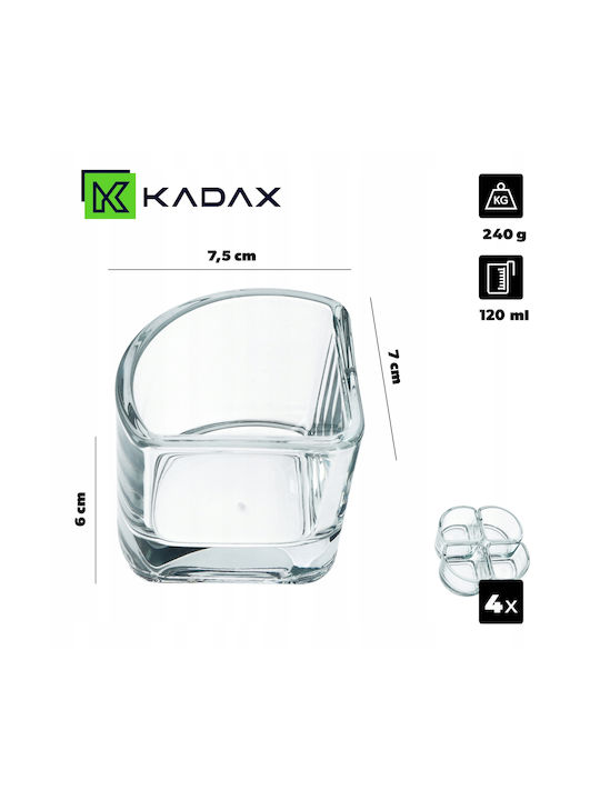 Kadax Dip-Schüssel Rund Glas Transparent 4Stück
