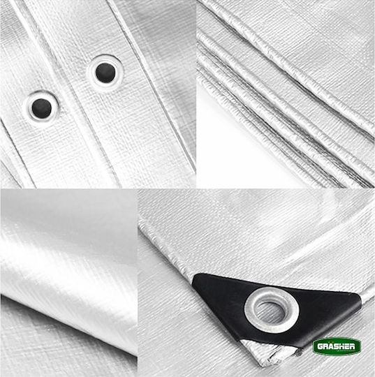 Grasher Waterproof Tarpaulin 120gr/m² 4x3m. Light Type White