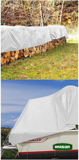 Grasher Waterproof Tarpaulin 120gr/m² 4x3m. Light Type White