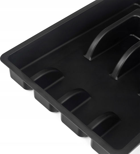 Kadax Besteckeinsatz für Schubladen Kunststoff 36x25x5,5 cm Schwarze
