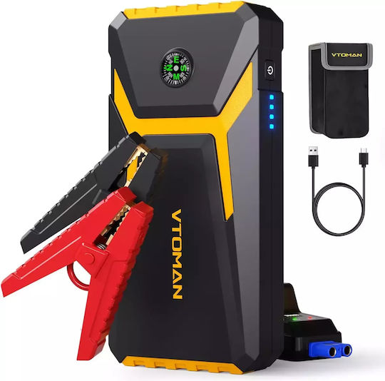 Booster V6 Pro-YE Portabil Starter & Încărcător Baterie Auto 10000mAh cu Banca de alimentare / USB 12V