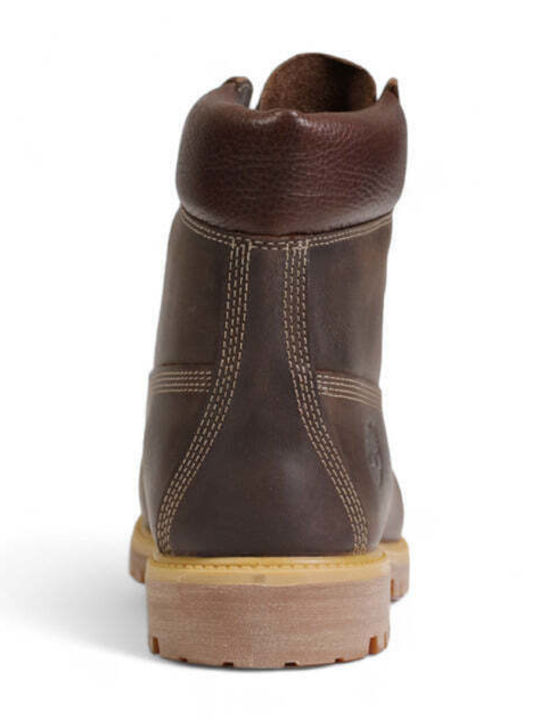 Leather Brown Men's Waterproof Boots