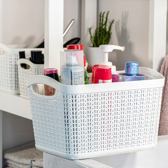 Kadax Storage Basket Plastic White 6.6lt 2pcs Kadax Storage Basket Plastic White 6.6lt 2pcs