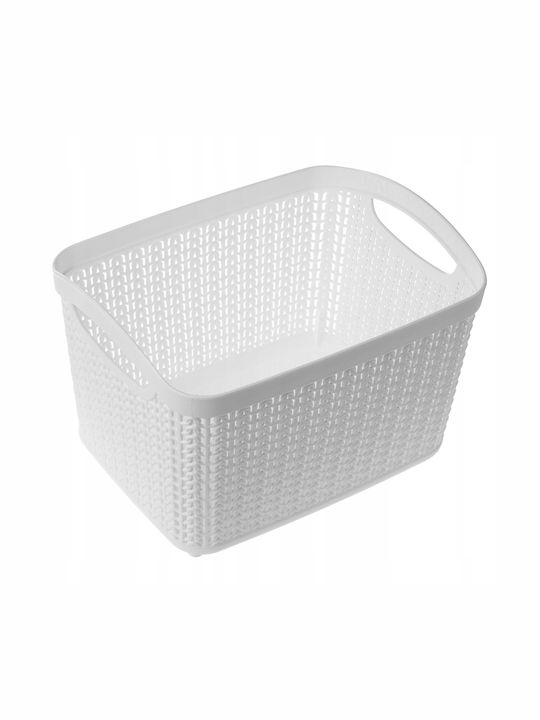 Kadax Storage Basket Plastic White 6.6lt 2pcs