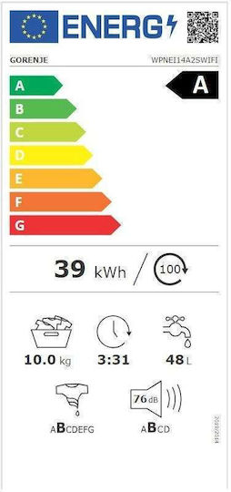 Gorenje Пералня 10кг с Парна Технология 1400 Оборота WPNEI14A2SWIFI
