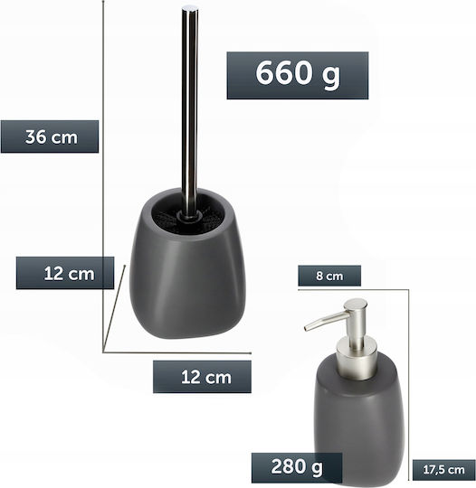 Kadax Set Accesorii Pentru Baie Ceramică Gri