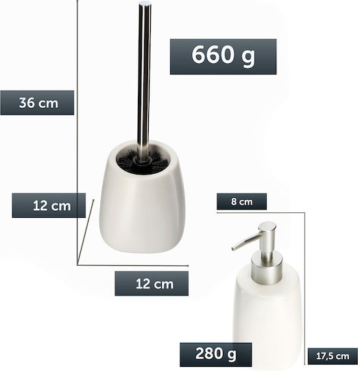 Kadax Set Accesorii Pentru Baie Ceramic Alb