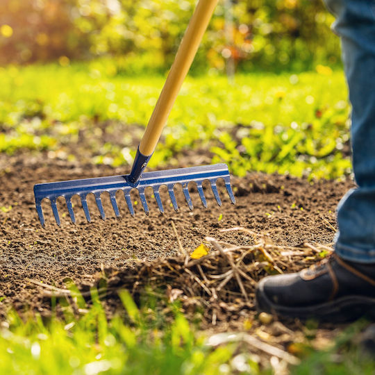 Kadax 145869 Gartenrechen Bogenharke mit Stiel
