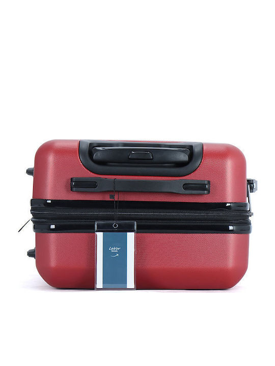 Lavor Large Hard Red Suitcase With 4 Wheels Height 75cm