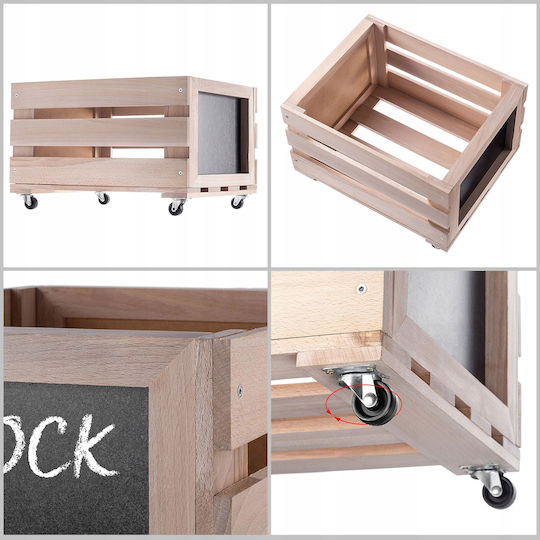 Kadax Vinyl Record Storage Box 45x36cm Container Stand Wheels