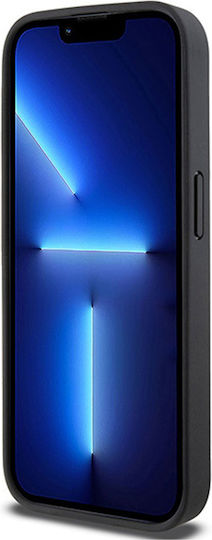 Калъф DKNY от PU кожа с кариран десен и ивица за iPhone 15 Pro Max, черен