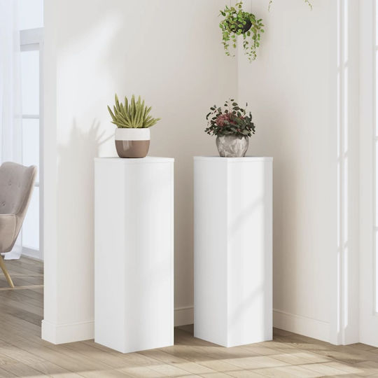 vidaXL Pflanzenständer Holz Weiße 25cmx25cmx80cmcm. 2Stück